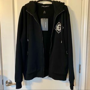 Dolce & Gabbana Embroidered Logo Zip-Up Hoodie